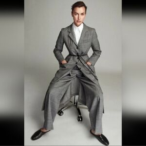 NWT Zara 100% WOOL STRAIGHT LEG PANTS size XL